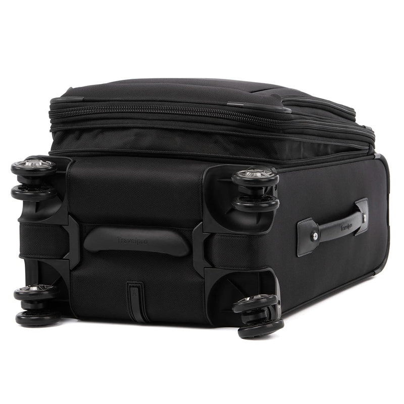 Travelpro Platinum Elite Softside Expandable Carry on Luggage, 8 Wheel Spinner Suitcase, USB Port, Laptop and Tablet Sleeves, Men and Women, Shadow Black, Carry On 20-Inch