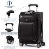 Travelpro Platinum Elite Softside Expandable Carry on Luggage, 8 Wheel Spinner Suitcase, USB Port, Laptop and Tablet Sleeves, Men and Women, Shadow Black, Carry On 20-Inch