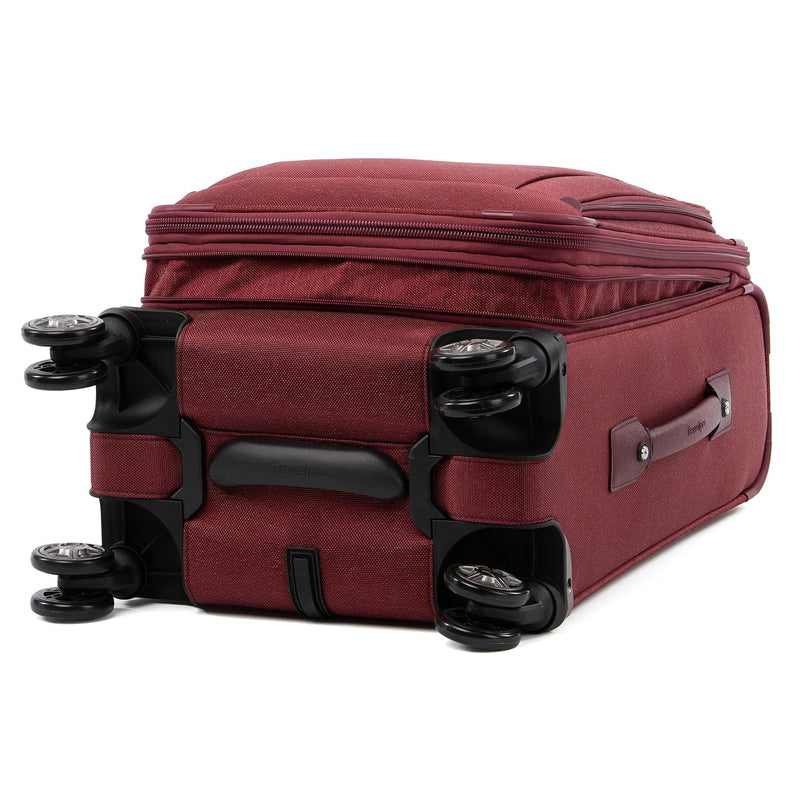 Travelpro Platinum Elite Softside Expandable Carry on Luggage, 8 Wheel Spinner Suitcase, USB Port, Suiter, Men and Women, Bordeaux Red, Carry On 21 - Inch