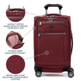Travelpro Platinum Elite Softside Expandable Carry on Luggage, 8 Wheel Spinner Suitcase, USB Port, Suiter, Men and Women, Bordeaux Red, Carry On 21 - Inch