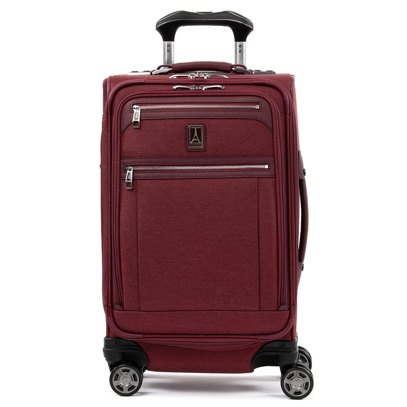 Travelpro Platinum Elite Softside Expandable Carry on Luggage, 8 Wheel Spinner Suitcase, USB Port, Suiter, Men and Women, Bordeaux Red, Carry On 21 - Inch