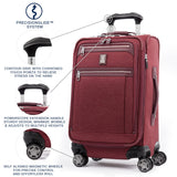 Travelpro Platinum Elite Softside Expandable Carry on Luggage, 8 Wheel Spinner Suitcase, USB Port, Suiter, Men and Women, Bordeaux Red, Carry On 21 - Inch