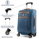 Travelpro Platinum Elite Softside Expandable Carry on Luggage, 8 Wheel Spinner Suitcase, USB Port, Suiter, Men and Women, Coastal Blue, Carry On 21 - Inch