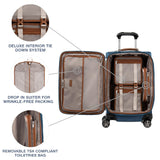 Travelpro Platinum Elite Softside Expandable Carry on Luggage, 8 Wheel Spinner Suitcase, USB Port, Suiter, Men and Women, Coastal Blue, Carry On 21 - Inch