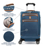 Travelpro Platinum Elite Softside Expandable Carry on Luggage, 8 Wheel Spinner Suitcase, USB Port, Suiter, Men and Women, Coastal Blue, Carry On 21 - Inch