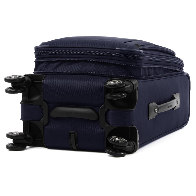 Travelpro Platinum Elite Softside Expandable Carry on Luggage, 8 Wheel Spinner Suitcase, USB Port, Suiter, Men and Women, Dark Blue, Carry On 21 - Inch