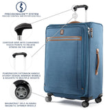 Travelpro Platinum Elite Softside Expandable Checked Luggage, 8 Wheel Spinner Large Suitcase, TSA Lock, Men and Women, Coastal Blue, Checked Large 29 - Inch