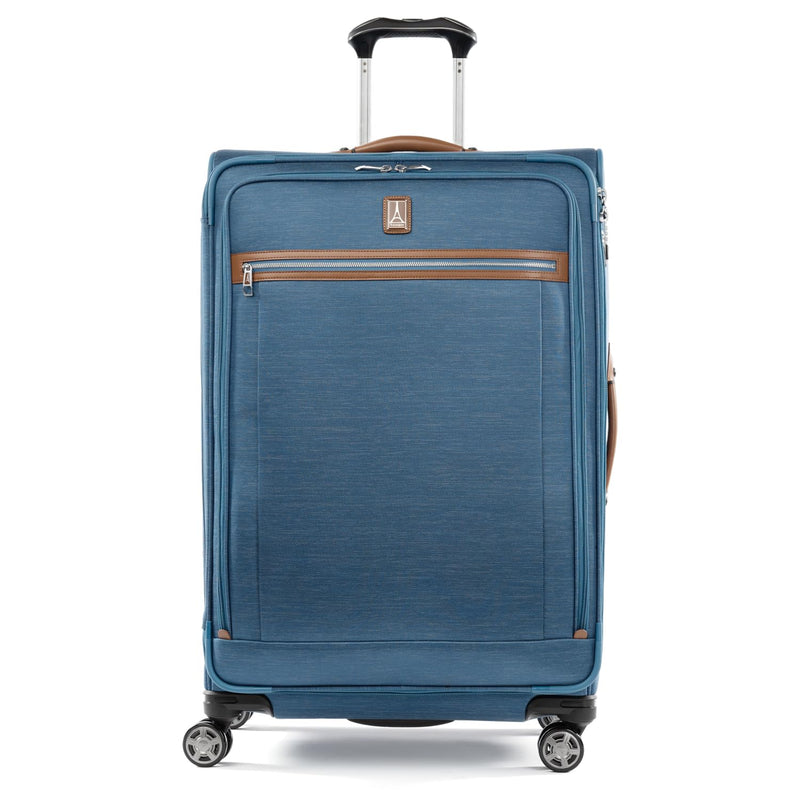 Travelpro Platinum Elite Softside Expandable Checked Luggage, 8 Wheel Spinner Large Suitcase, TSA Lock, Men and Women, Coastal Blue, Checked Large 29 - Inch