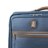 Travelpro Platinum Elite Softside Expandable Checked Luggage, 8 Wheel Spinner Suitcase, TSA Lock, Men and Women, Coastal Blue, Checked Medium 25 - Inch