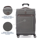 Travelpro Platinum Elite Softside Expandable Checked Luggage, 8 Wheel Spinner Suitcase, TSA Lock, Men and Women, Vintage Grey, Checked Medium 25 - Inch