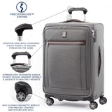 Travelpro Platinum Elite Softside Expandable Checked Luggage, 8 Wheel Spinner Suitcase, TSA Lock, Men and Women, Vintage Grey, Checked Medium 25 - Inch