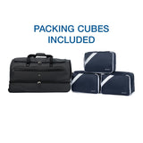 Travelpro Roadtrip 30" Drop - Bottom Wheels Rolling Duffel Bag Luggage 3 Large Packing Cubes Included Men, Women, Ash Black, Inch