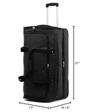 Travelpro Roadtrip 30" Drop - Bottom Wheels Rolling Duffel Bag Luggage 3 Large Packing Cubes Included Men, Women, Ash Black, Inch