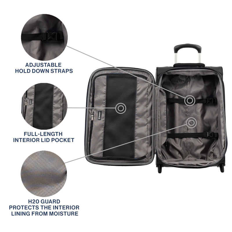 Travelpro Tourlite Softside 21" Expandable Luggage with 4 Spinner Wheels, Lightweight Suitcase, Carry - On, Black