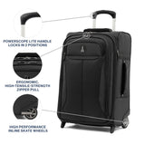 Travelpro Tourlite Softside 22" Expandable Carry - On Rollaboard (2 - Wheel) Lightweight Luggage, Black Suitcase