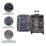 Travelpro Tourlite Softside 25" Expandable Luggage with 4 Spinner Wheels, Lightweight Suitcase, Checked Medium, Blue