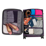 Travelpro Tourlite Softside 25" Expandable Luggage with 4 Spinner Wheels, Lightweight Suitcase, Checked Medium, Deep Purple