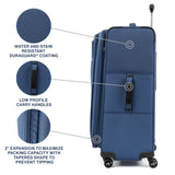 Travelpro Tourlite Softside 29" Expandable Luggage with 4 Spinner Wheels, Lightweight Suitcase, Checked Large, Blue