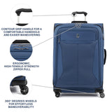 Travelpro Tourlite Softside 29" Expandable Luggage with 4 Spinner Wheels, Lightweight Suitcase, Checked Large, Blue
