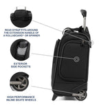 Travelpro Tourlite Softside Lightweight Rolling Underseat Compact Carry - On Upright 2 Wheel Bag, Men and Women, Black, 15 - Inch