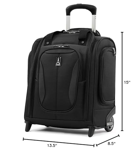Travelpro Tourlite Softside Lightweight Rolling Underseat Compact Carry - On Upright 2 Wheel Bag, Men and Women, Black, 15 - Inch