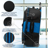 Travelpro Unisex - Adult Bold - Softside Expandable Rollaboard Upright Luggage, Blue/Black, Checked - Medium 25 - Inch