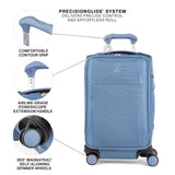 Travelpro VersaPack+ Lightweight Softside Expandable Carry on Luggage, 8 Spinner Suitcase, TSA Lock, Men and Women, Compact Carry On 20 - Inch, Elemental Blue