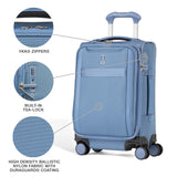 Travelpro VersaPack+ Lightweight Softside Expandable Carry on Luggage, 8 Spinner Suitcase, TSA Lock, Men and Women, Compact Carry On 20 - Inch, Elemental Blue