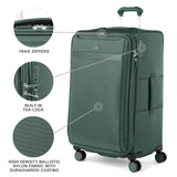 Travelpro VersaPack+ Lightweight Softside Expandable Checked Luggage, 8 Spinner Suitcase, TSA Lock, Men and Women, Checked Large 29 - Inch, Desert Sage Green