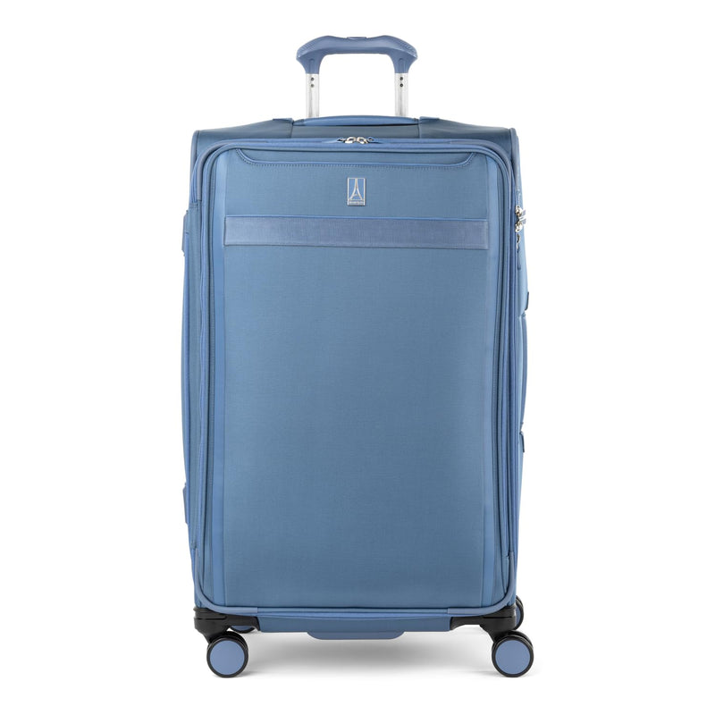 Travelpro VersaPack+ Lightweight Softside Expandable Checked Luggage, 8 Spinner Suitcase, TSA Lock, Men and Women, Checked Large 29 - Inch, Elemental Blue