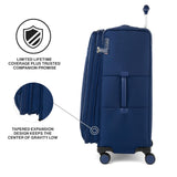 Travelpro VersaPack+ Lightweight Softside Expandable Checked Luggage, 8 Spinner Suitcase, TSA Lock, Men and Women, Checked Large 29 - Inch, Estate Blue