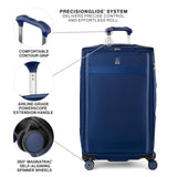 Travelpro VersaPack+ Lightweight Softside Expandable Checked Luggage, 8 Spinner Suitcase, TSA Lock, Men and Women, Checked Large 29 - Inch, Estate Blue