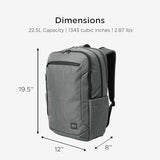 TravisMathew Duration Backpack with Laptop Sleeve, Water-Resistant Bag for Work, Travel & Hiking, Graphite Heather
