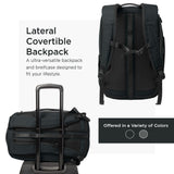 TravisMathew Lateral Convertible Travel Backpack/Briefcase with Laptop Compartment & Trolley Sleeve, Black