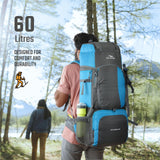 TRAWOC STONEX 60 Ltr Travel Backpack Trekking Rucksack bag for Men & Women Travel Camping Hiking Backpack, Sky Blue