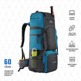 TRAWOC STONEX 60 Ltr Travel Backpack Trekking Rucksack bag for Men & Women Travel Camping Hiking Backpack, Sky Blue