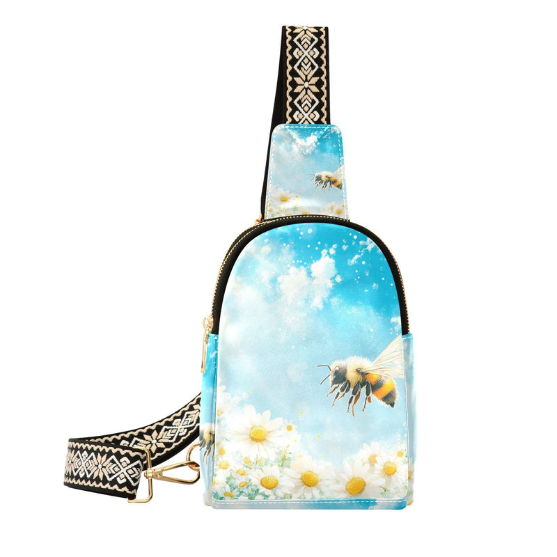 trendy Bee Daisy Hi Summer shoulder fanny pack multipurpose body bag for men for day pack