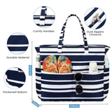 Trifabricy Beach Bags for Women Waterproof Sandproof Women Tote Bag, Large Beach Bag with Zipper for Gym Grocery Travel Vocation with Wet Pocket