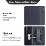 Tripcomp 4 - Piece Hardside Luggage Set with TSA Lock, Lightweight ABS Suitcases With Spinner Wheel, 16/20/24/28 inch, Black