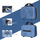 Tripcomp Luggage 4 Piece Set, Hardshell ABS Suitcase Set with Double Spinner Wheels, Lightweight Durable Large Luggage set, Carry On and Checked Travel Luggage, Blue
