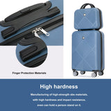 Tripcomp Luggage 4 Piece Set, Hardshell ABS Suitcase Set with Double Spinner Wheels, Lightweight Durable Large Luggage set, Carry On and Checked Travel Luggage, Blue