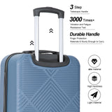 Tripcomp Luggage 4 Piece Set, Hardshell ABS Suitcase Set with Double Spinner Wheels, Lightweight Durable Large Luggage set, Carry On and Checked Travel Luggage, Blue