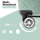 Tripcomp Luggage 4 Piece Set, Hardshell ABS Suitcase Set with Double Spinner Wheels, Lightweight Durable Large Luggage set, Carry On and Checked Travel Luggage, Olive Green