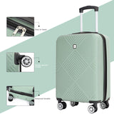 Tripcomp Luggage 4 Piece Set, Hardshell ABS Suitcase Set with Double Spinner Wheels, Lightweight Durable Large Luggage set, Carry On and Checked Travel Luggage, Olive Green