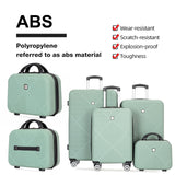 Tripcomp Luggage 4 Piece Set, Hardshell ABS Suitcase Set with Double Spinner Wheels, Lightweight Durable Large Luggage set, Carry On and Checked Travel Luggage, Olive Green