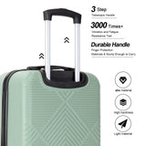 Tripcomp Luggage 4 Piece Set, Hardshell ABS Suitcase Set with Double Spinner Wheels, Lightweight Durable Large Luggage set, Carry On and Checked Travel Luggage, Olive Green