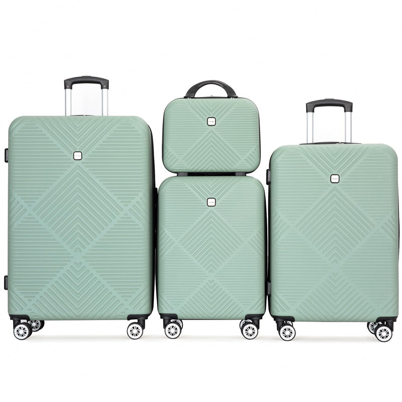 Tripcomp Luggage 4 Piece Set, Hardshell ABS Suitcase Set with Double Spinner Wheels, Lightweight Durable Large Luggage set, Carry On and Checked Travel Luggage, Olive Green
