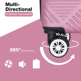 Tripcomp Luggage 4 Piece Set, Hardshell ABS Suitcase Set with Double Spinner Wheels, Lightweight Durable Large Luggage set, Carry On and Checked Travel Luggage, Pink