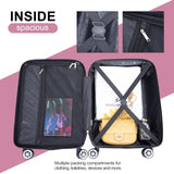 Tripcomp Luggage 4 Piece Set, Hardshell ABS Suitcase Set with Double Spinner Wheels, Lightweight Durable Large Luggage set, Carry On and Checked Travel Luggage, Pink