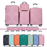 Tripcomp Luggage 4 Piece Set, Hardshell ABS Suitcase Set with Double Spinner Wheels, Lightweight Durable Large Luggage set, Carry On and Checked Travel Luggage, Pink